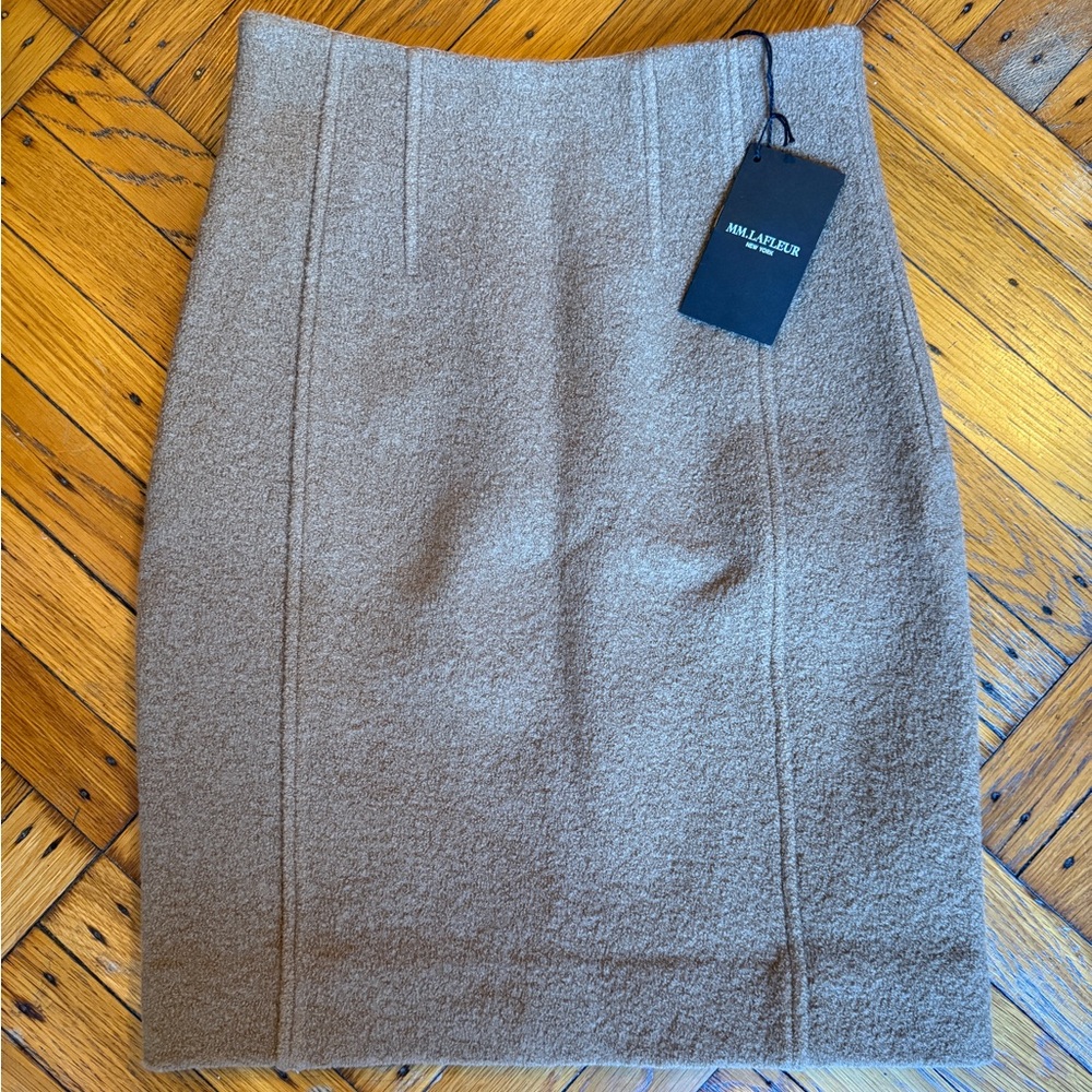 NWT M.M LaFleur Crosby Boucle Wool Skirt in Toffee size 0P